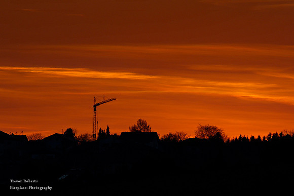 Sunset crane