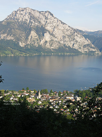 Altmunster in front of Traunstein and Traunsee- May