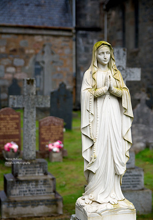 Beautiful Statue in a graveyard near Glencoe