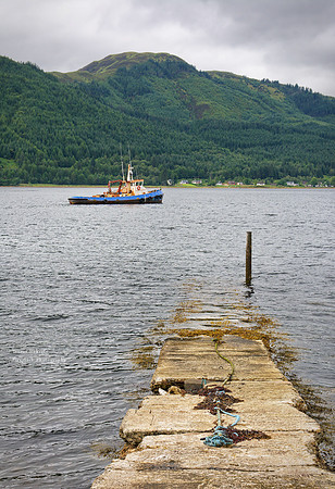 Fishing boat and landing pier