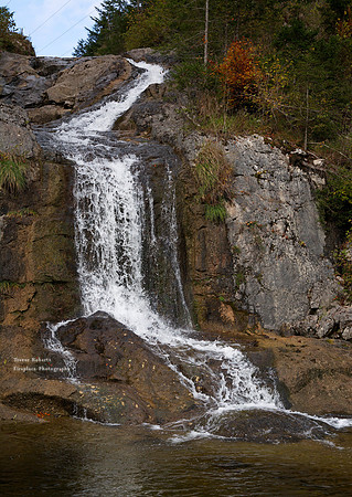 Waterfall at the end of Schwarzensee Lake