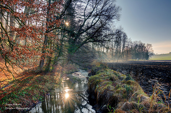 Sunny winter day at the Kohlaicbach stream