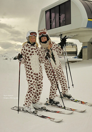 Two escaped animals having some fun at Hochkoenig