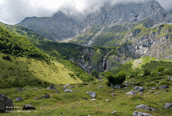 Riedinger Waterfalls Aug 2017 with the impressive Hochkönig mountain behind them