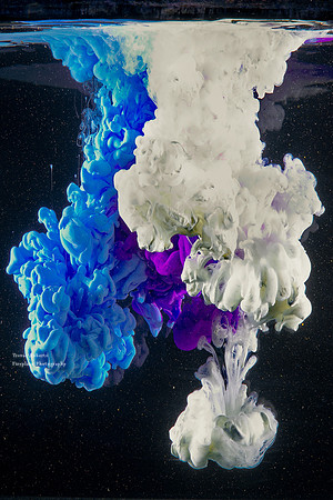 Blue and white colide