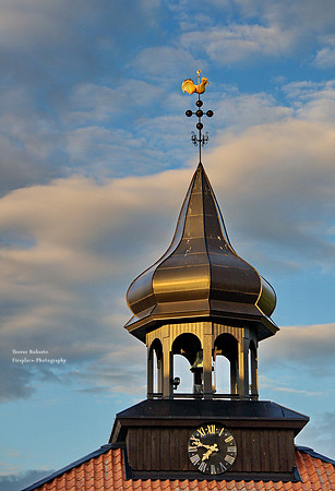 Clock tower on the library at Trosa