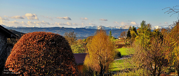 A view from our balcony toward the mountains