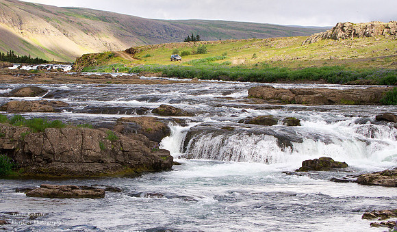 typical small waterfall near Þingvellir - closeup