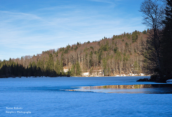 Ice slowly melting on Laudachsee March 2019
