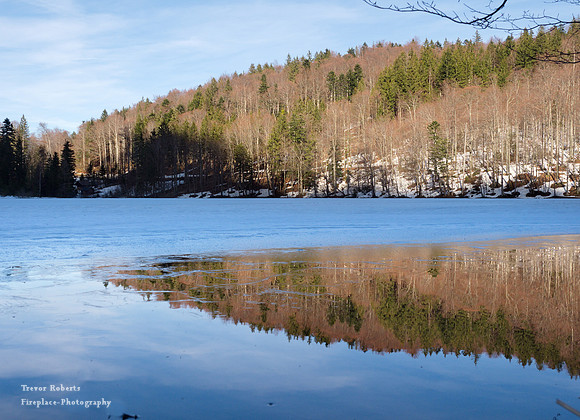 Ice slowly melting on Laudachsee March 2019