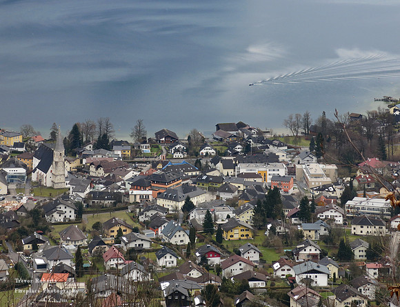 Altmunster from Gmundnerberg in February