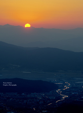 Sunset in Korea on the first day of 2020
