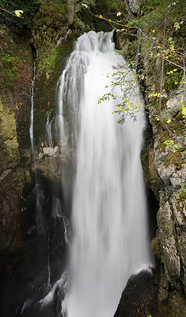 The elegant upper waterfall at Golling , A drop of about 45m