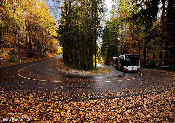 Der Bus nach Pilsbach windet sich die Kurven hinauf