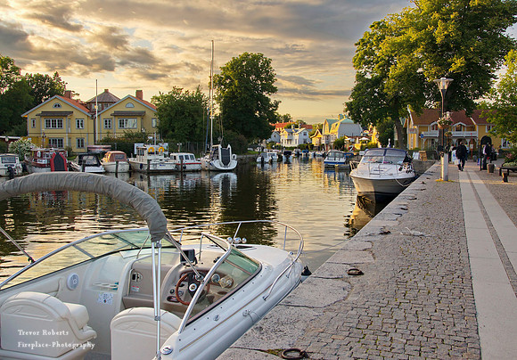 Boats along the canal at Trosa