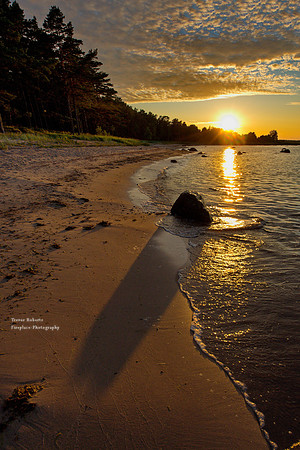 Sunset with reflection and shadow