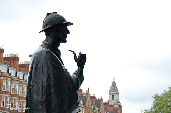 Sherlock Holmes outside Madam Tussards