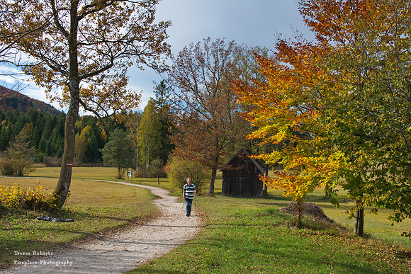 A Nordic walker at Fuschlsee